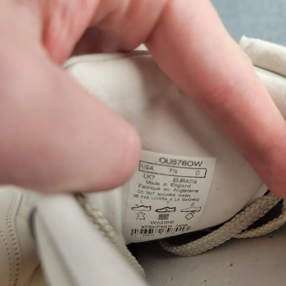 New Balance 576 Made‎ in England Mens 7.5 Off White Leather Sneakers OU576OW